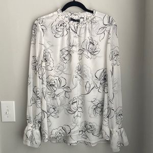 White House Black Market Floral Blouse